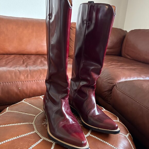 CHLOÉ Burgundy Nellie Boots Size: 38 - Picture 2 of 9